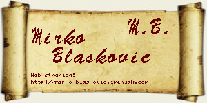 Mirko Blašković vizit kartica